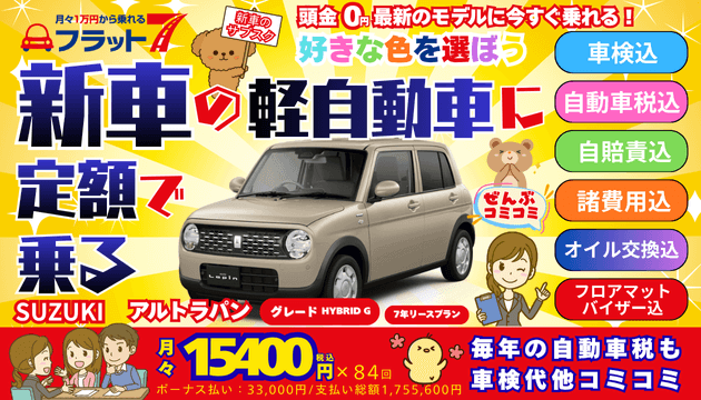 佐賀伊万里フラット7の軽自動車SUZUKIラパン